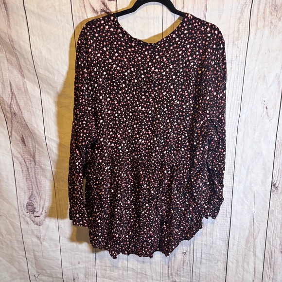 Torrid Emma Babydoll Rayon Lace Trim Women's Black Floral Tunic Heart Top 4X - Picture 4 of 8